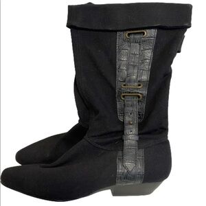 Report Estate upper fabric/leather black boots size 6